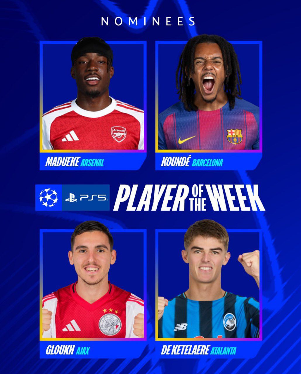 نامزد بهترین بازیکن هفته شیشم لیگ قهرمانان اروپا